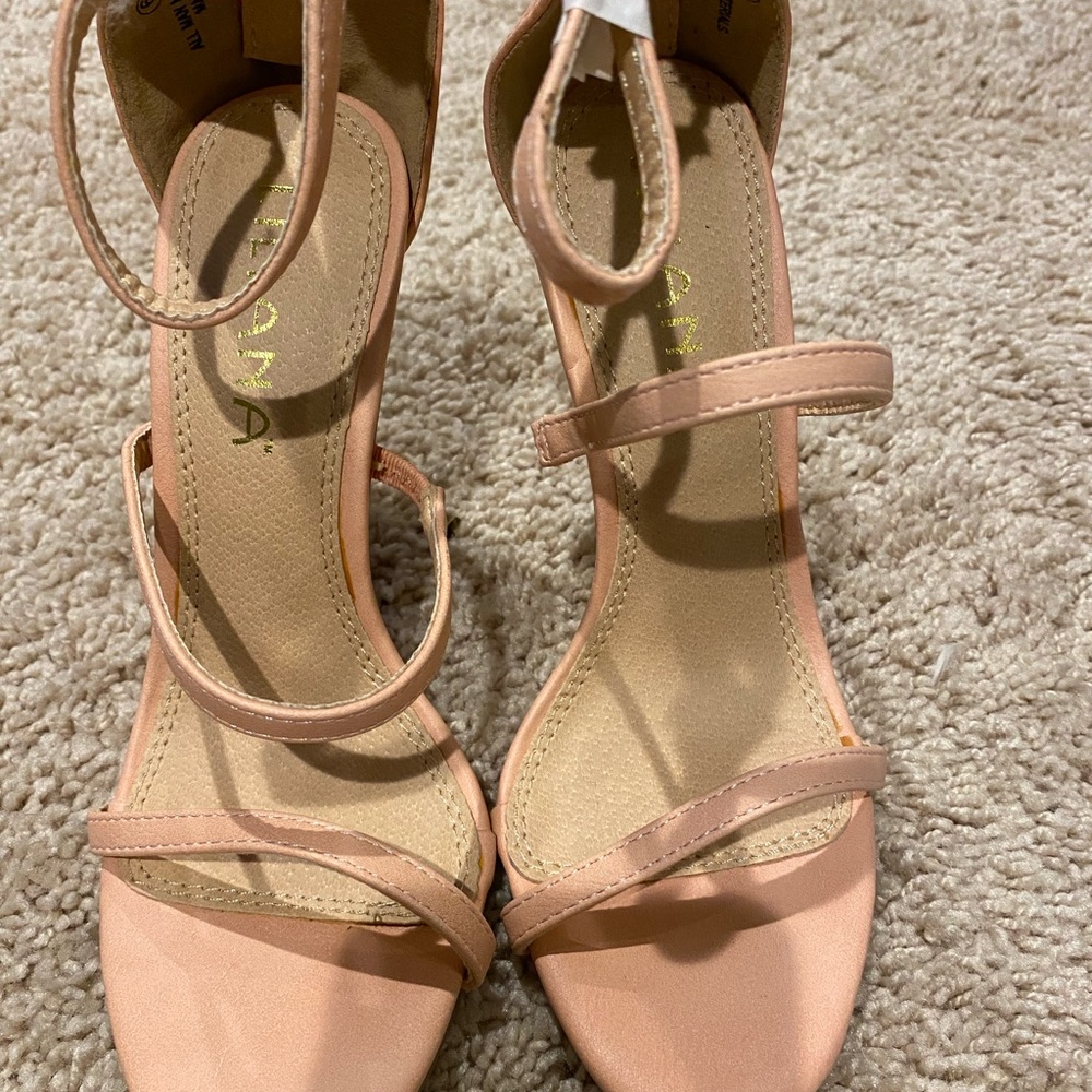 Strapped heels.